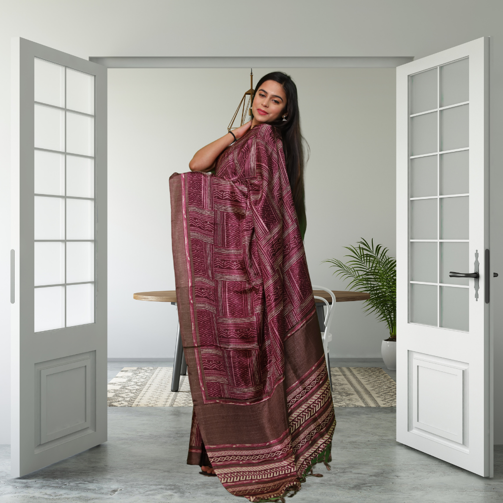 Jute silk saree by nivedita fashions