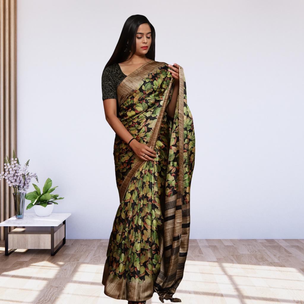 Kalamkari Printed Jute Georgette Sarees | Georgette sarees, Fancy sarees,  Saree