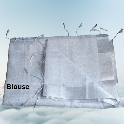 Tissue Linen  Saree -Grey Colour