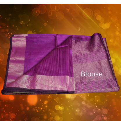 Matka Silk Saree with Purple colour