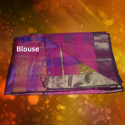 Maheshwari Silk by Cotton Saree- Multicolour