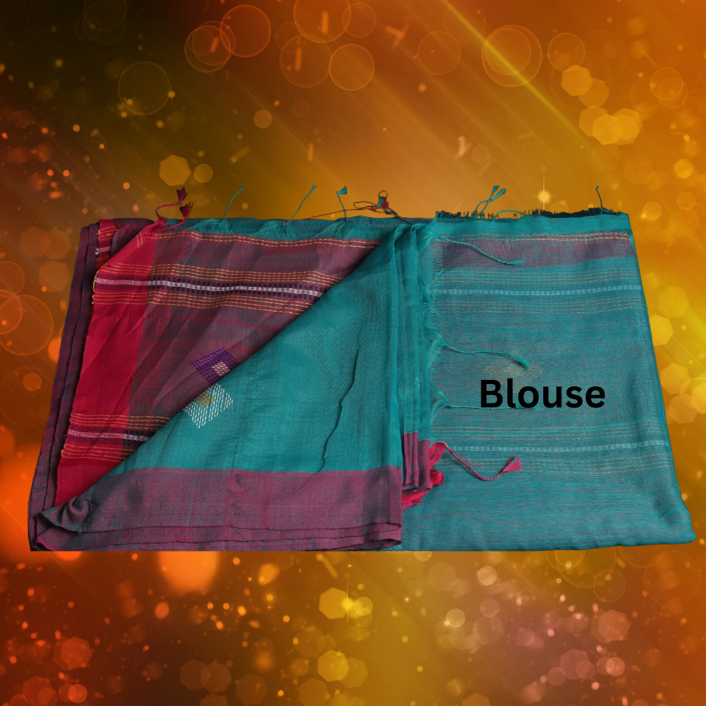 Handloom Cotton Silk saree- Sea Green Colour