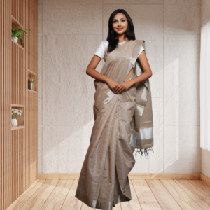 Tissue linen saree sale