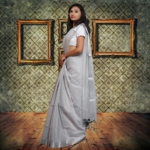 Tissue linen saree sale