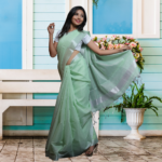 Designer tissue linen sarees
