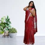 Tissue linen saree sale