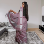 Tissue linen saree sale