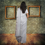 Tissue linen saree sale
