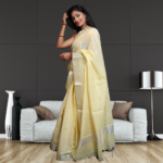 Tissue linen saree sale